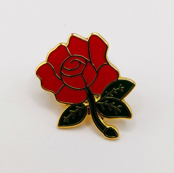 Red Rose Pin Badge