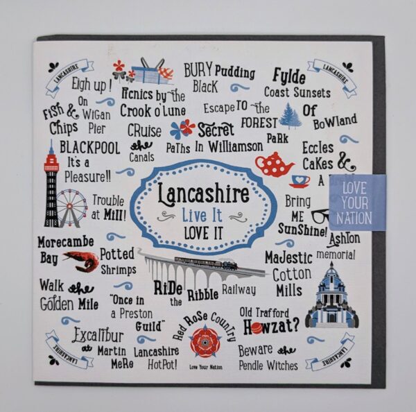 Lancashire Live It, Love It Greetings Card